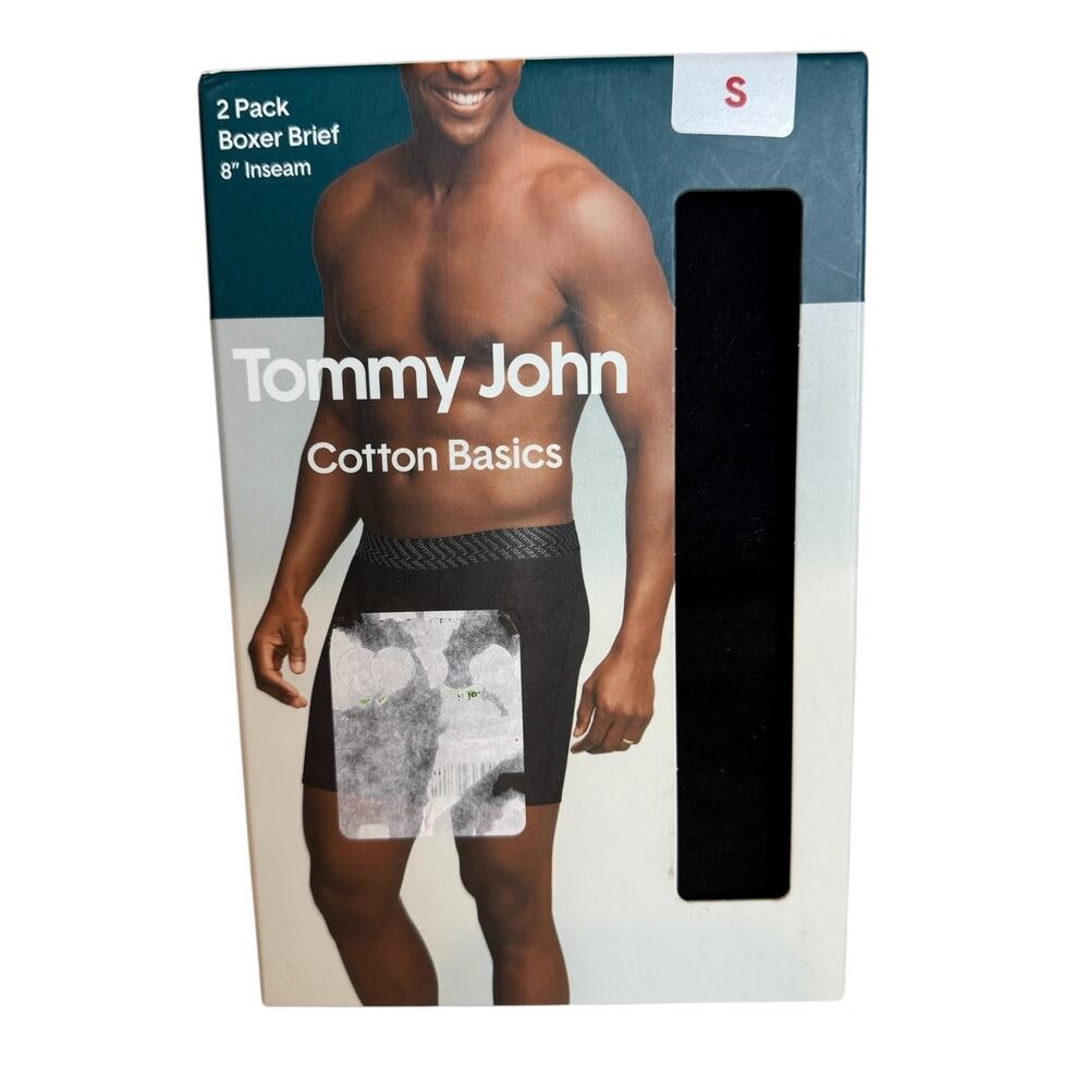 Tommy John Cotton Basics Boxer Brief Two Pack Black S